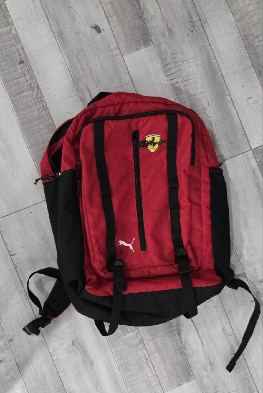 Puma Red and Black Men's Backpack with PUMA Logo